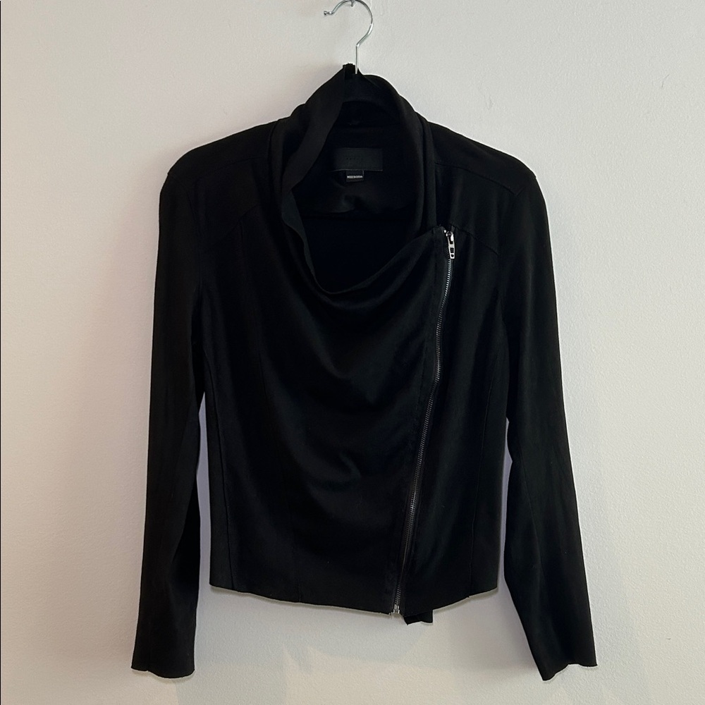 Blank NYC Black Cowl Neck Lightweight Jacket